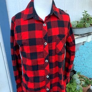 Cat And Jack Buffalo Plaid Button Up Top